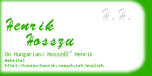 henrik hosszu business card