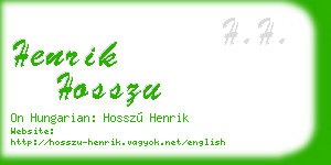 henrik hosszu business card
